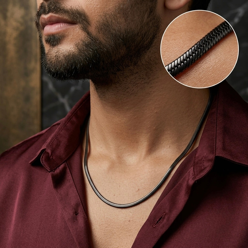 Black silk chain