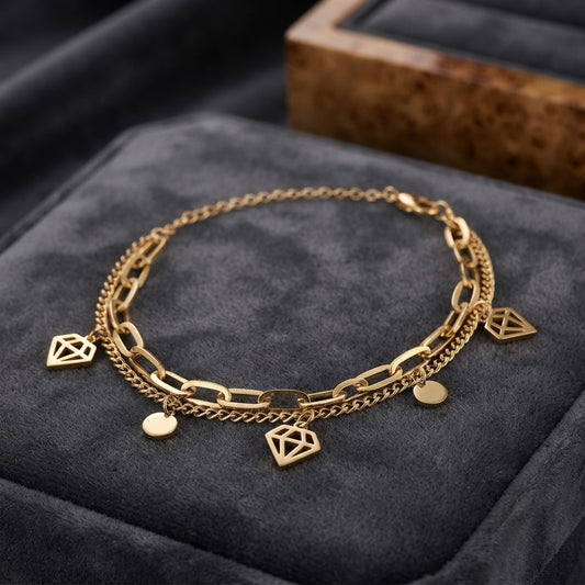Diamond Charm Bracelet