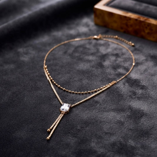 Regal Cascade Solitaire Necklace