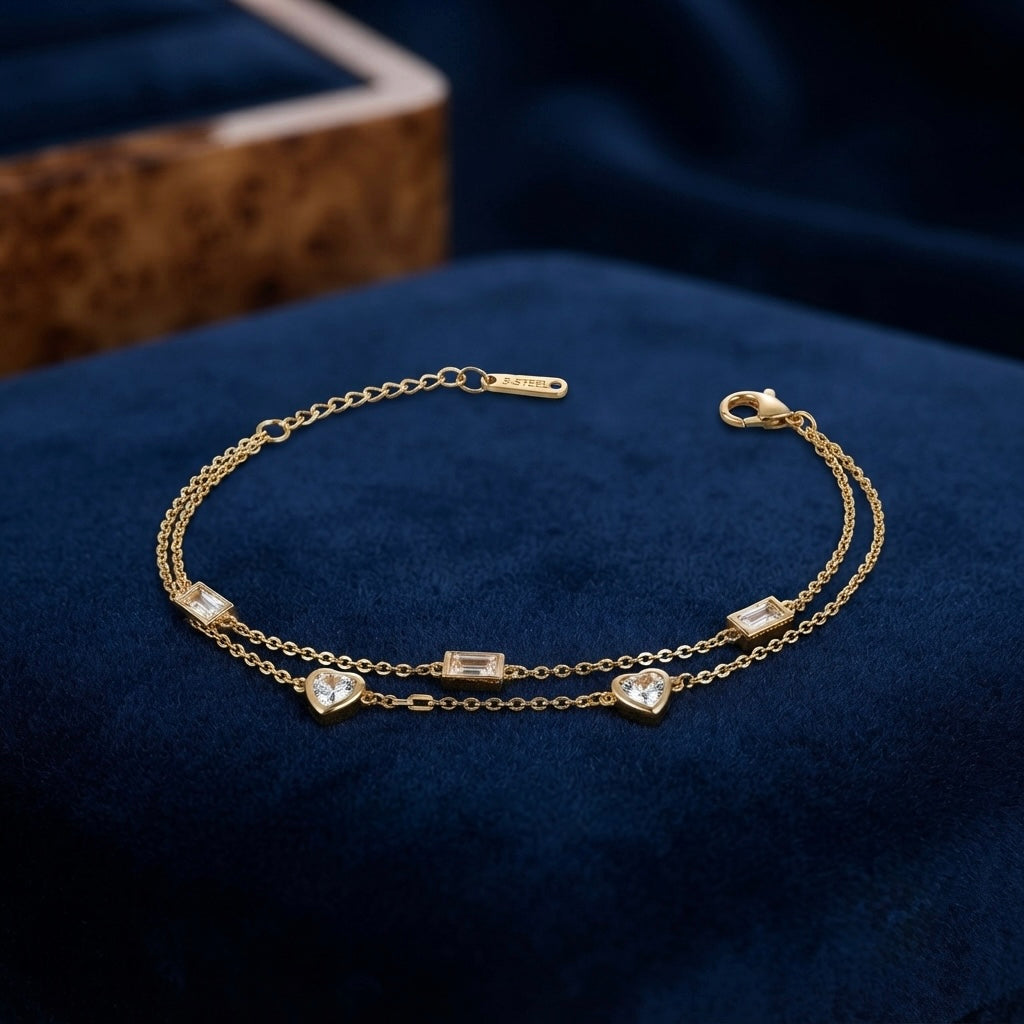 Layered Crystal Bracelet