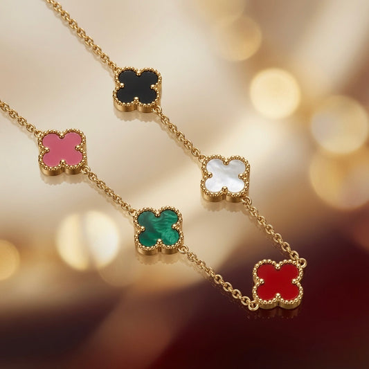 Multicolor lucky leaf chain
