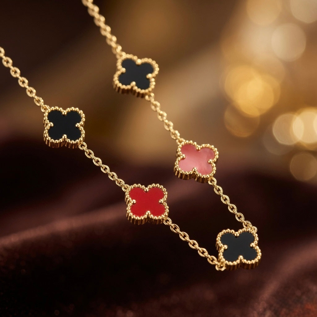 Multicolor lucky leaf chain