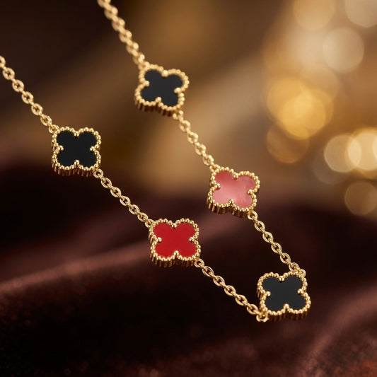 Multicolor lucky leaf chain