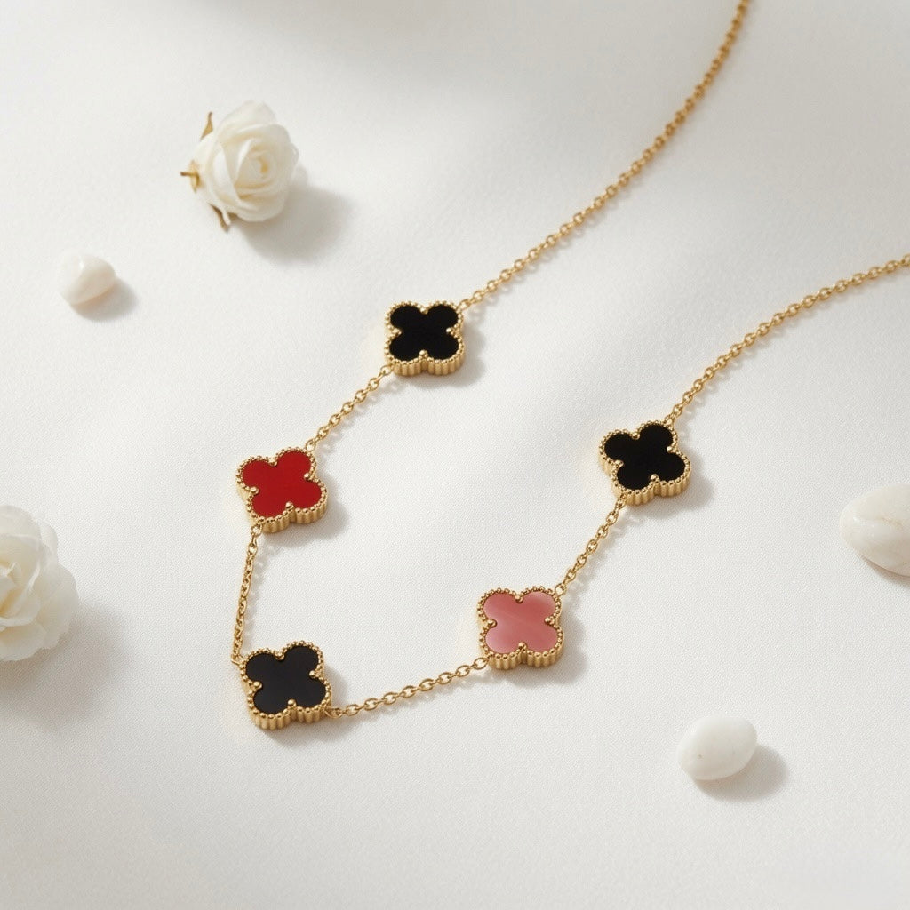 Multicolor lucky leaf chain